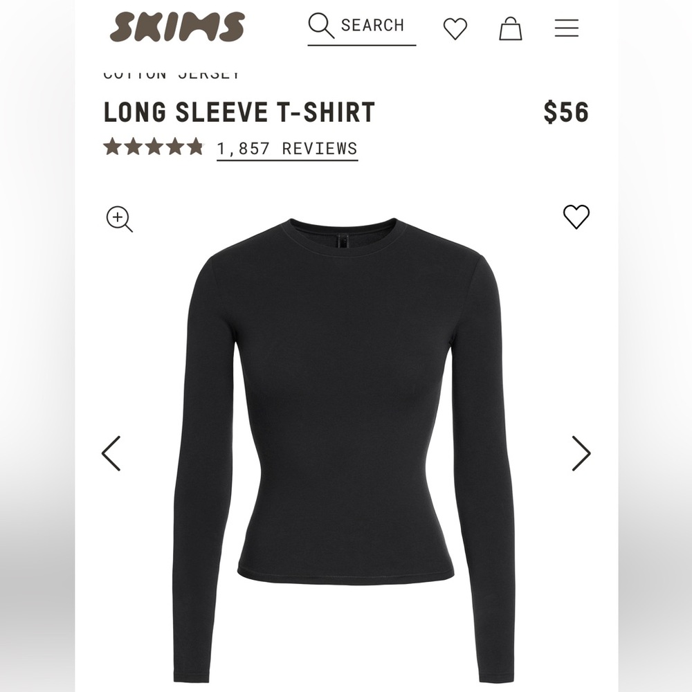 SKIMS Seamless Fitted Long Sleeve Top T-Shirt